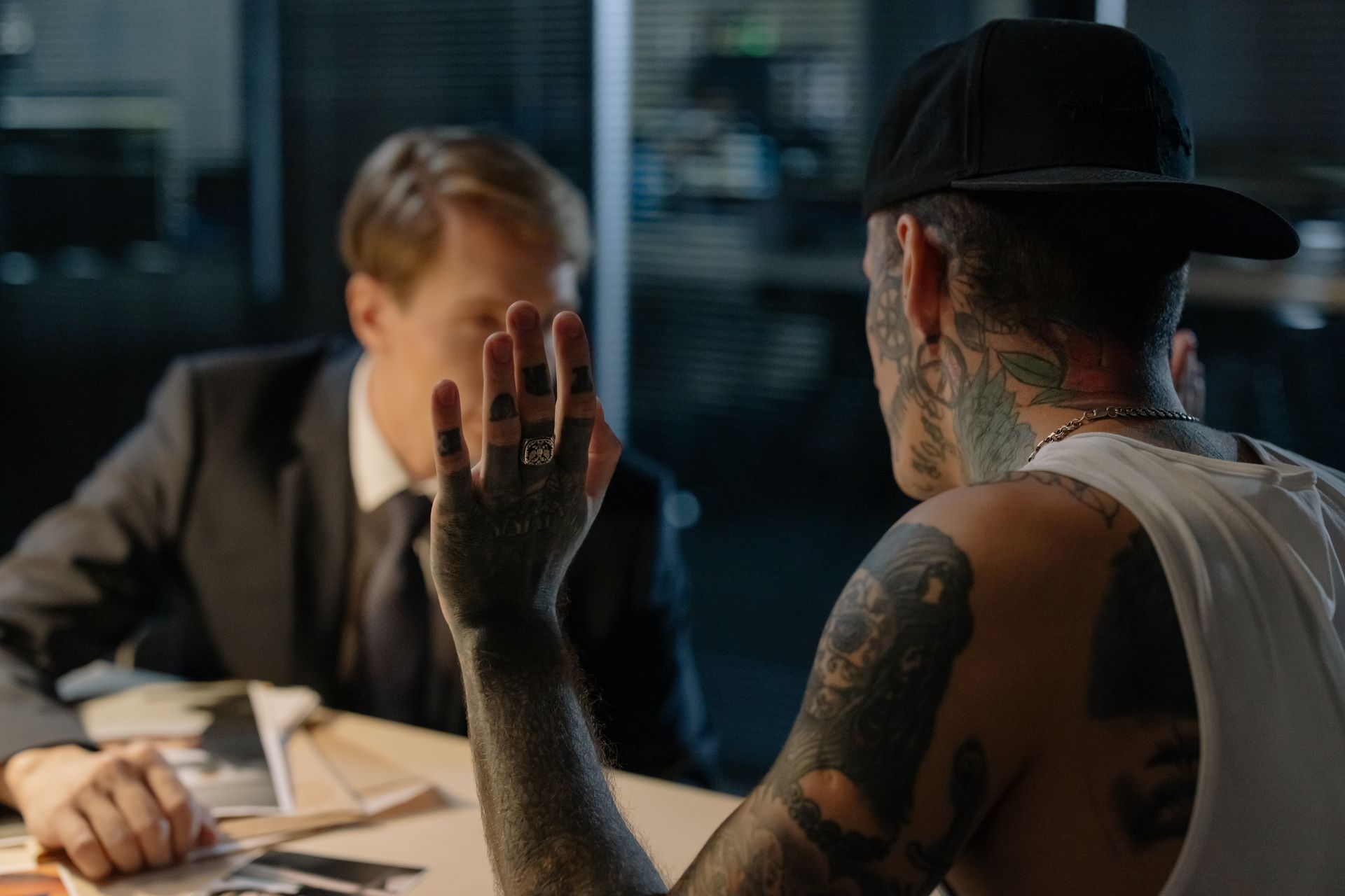 Detective conducting a private investigative interview